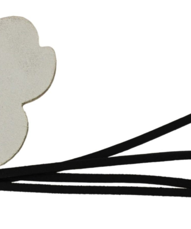Costume National White Leather Butterfly Logo Keyring C'N'C Keychain