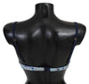 Roberto Cavalli Blue Printed Nylon Reggiseno Bra Underwear
