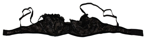 Ermanno Scervino Black Mesh Balconcino Bra NylonUnderwear