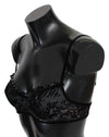 Ermanno Scervino Black Mesh Balconcino Bra NylonUnderwear