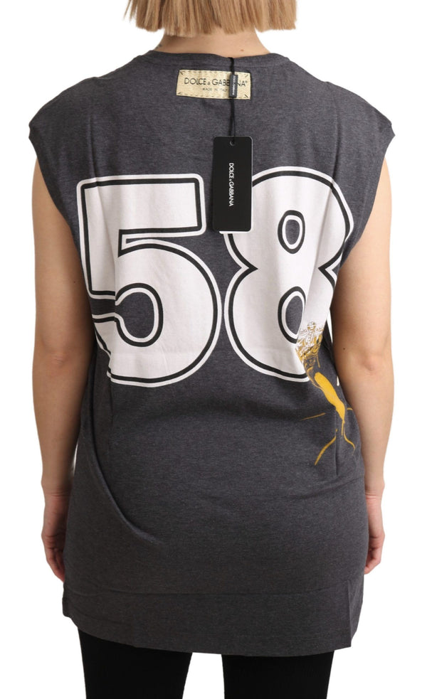 تي شيرت دولتشي آند غابانا رمادي قطني L' Amore Top Tank T-Shirt