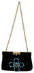 Dolce & Gabbana Black Velvet Crystal Studs Women Crossbody Sling Borse Bag