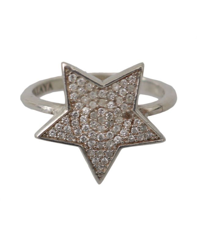 Nialaya Silver Womens Clear CZ Star 925 Ring