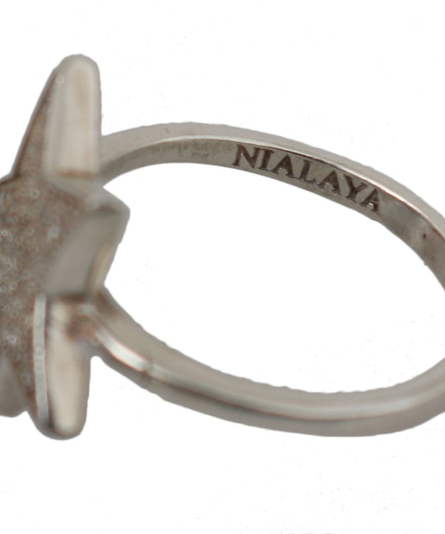 Nialaya Silver Womens Clear CZ Star 925 Ring
