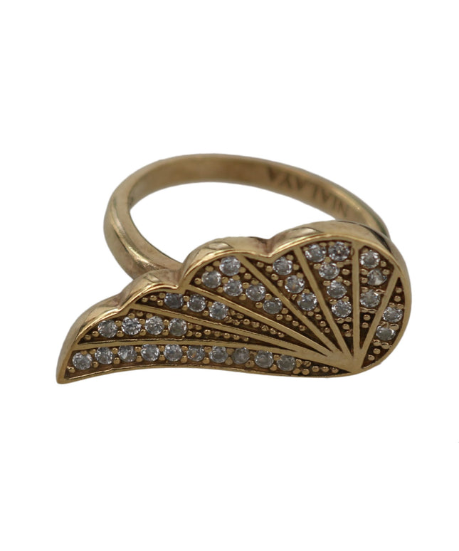 Nialaya Gold Wing Clear CZ 925 Silver Authentic Women