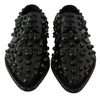 Dolce & Gabbana Black Leather Crystals Dress Broque Shoes