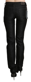 بنطلون جينز ضيق أسود متوسط ​​الخصر من Ermanno Scervino