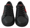 Dolce & Gabbana Black Leather Love Heart Sneakers Womens Shoes