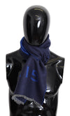 Givenchy Blue Wool Unisex Winter WarmScarf Wrap Shawl
