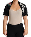 Dolce & Gabbana Black Rabbit Fur Crystals Sequin Coat