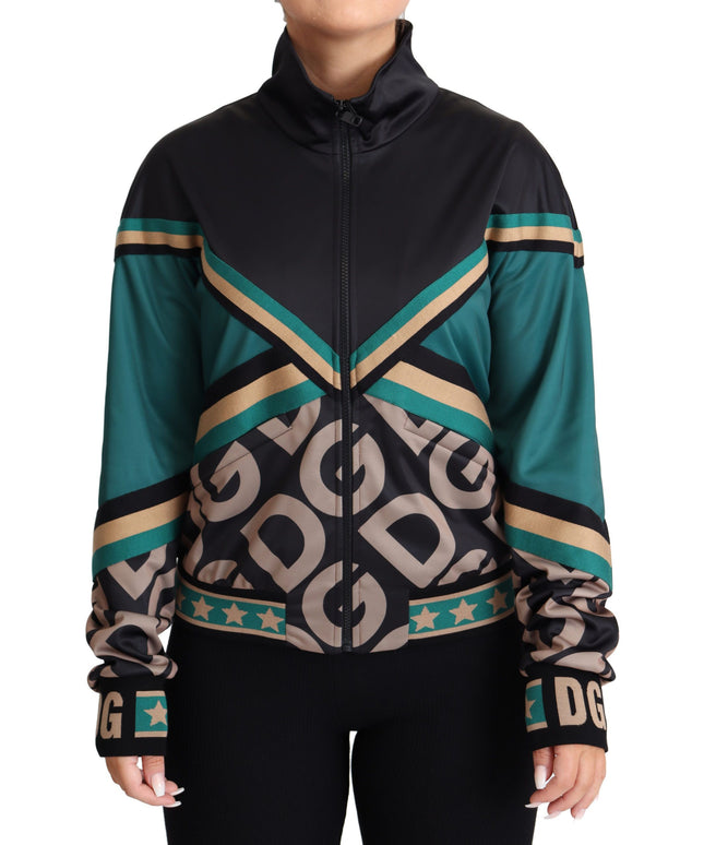 Dolce & Gabbana Multicolor DG Logo Mania Track Bomber Jacket