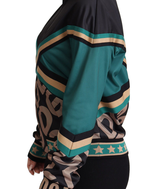 Dolce & Gabbana Multicolor DG Logo Mania Track Bomber Jacket