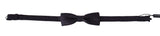Dolce & Gabbana Gray Pattern Silk Adjustable Neck Papillon Bow Tie
