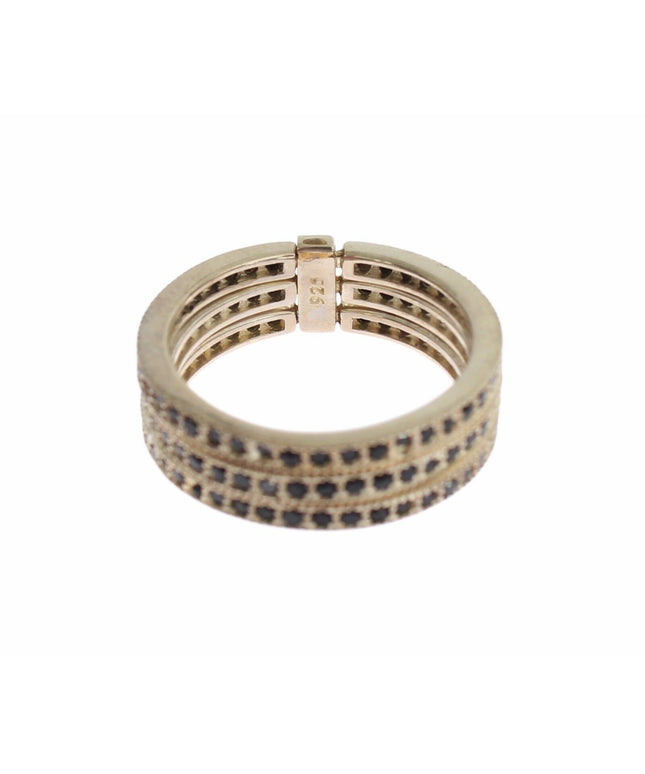 Nialaya Black CZ 925 Sterling Silver Womens Ring