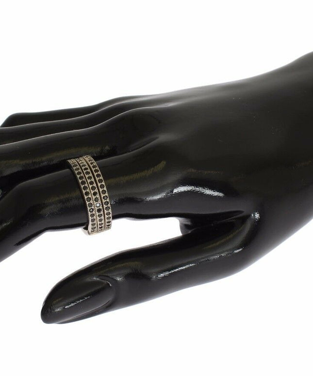Nialaya Black CZ 925 Sterling Silver Womens Ring