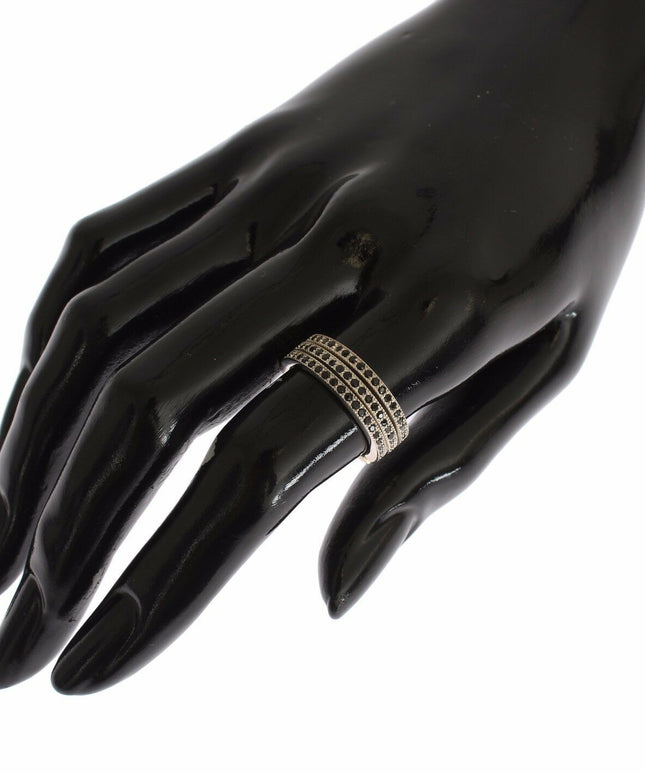 Nialaya Black CZ 925 Sterling Silver Womens Ring