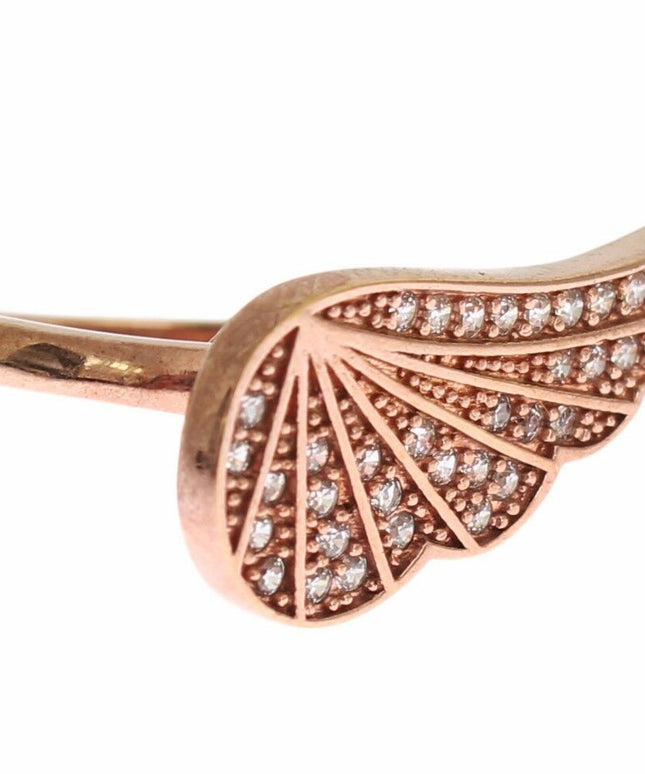 Nialaya Pink Gold 925 Silver Womens Clear CZ Ring