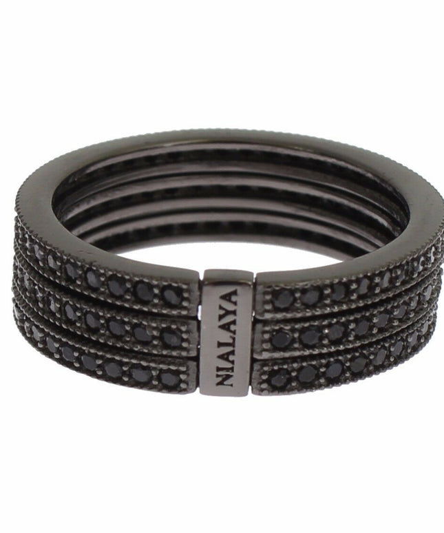 Nialaya Black CZ 925 Sterling Silver Womens