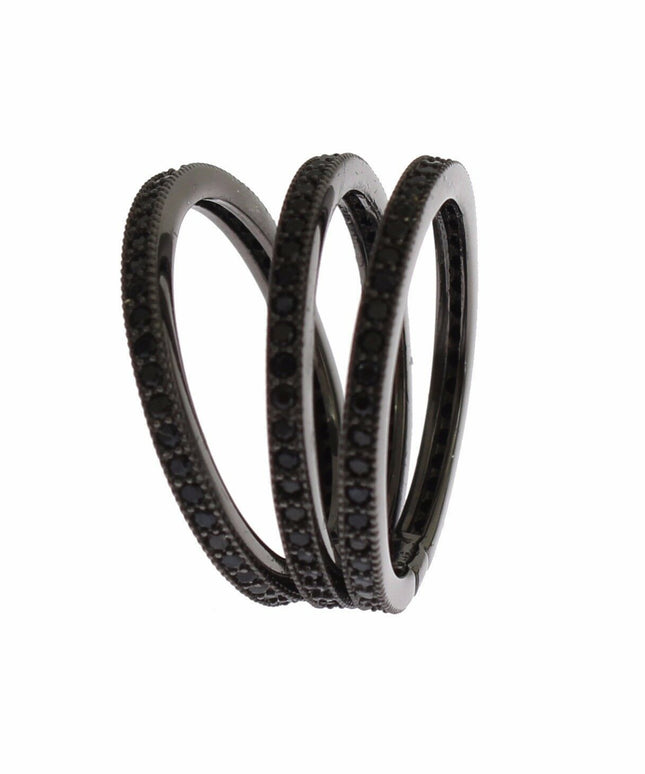 Nialaya Black CZ 925 Sterling Silver Womens