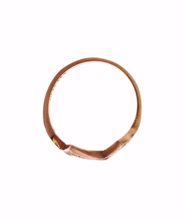 Nialaya Pink Gold 925 Silver Womens Clear Ring