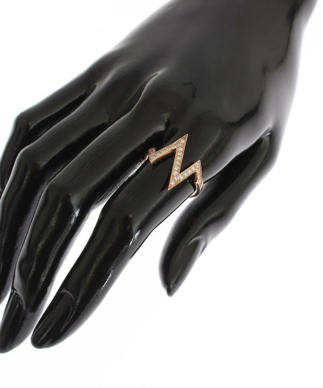 Nialaya Pink Gold 925 Silver Womens Clear Ring