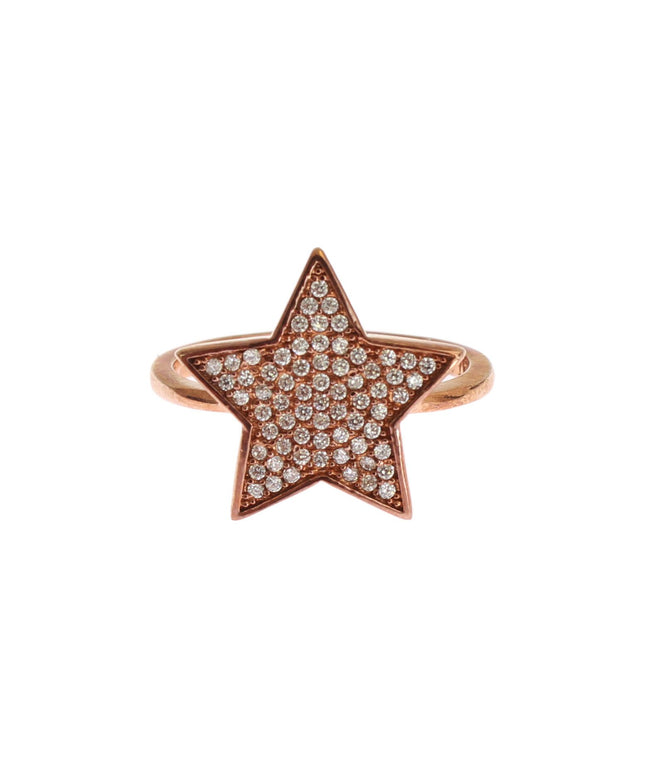 Nialaya Womens Clear CZ Star 925 Silver Ring
