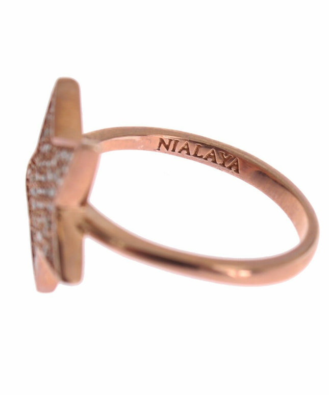 Nialaya Womens Clear CZ Star 925 Silver Ring
