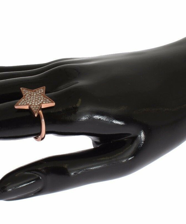 Nialaya Womens Clear CZ Star 925 Silver Ring
