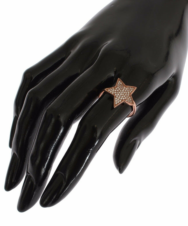 Nialaya Womens Clear CZ Star 925 Silver Ring