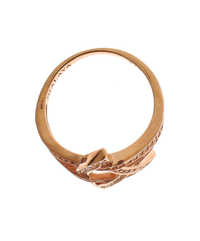 Nialaya Womens Clear CZ Gold 925 Silver Ring