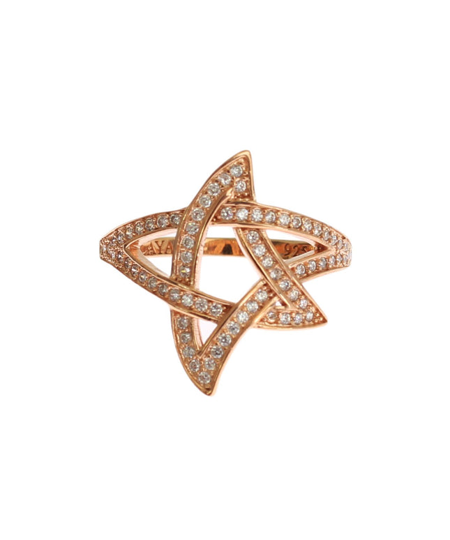 Nialaya Womens Clear CZ Gold 925 Silver Ring