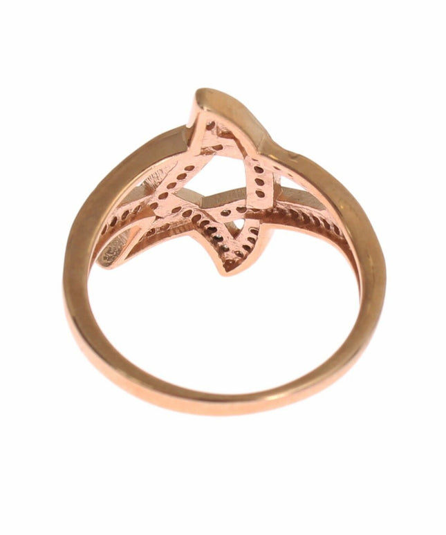 Nialaya Womens Clear CZ Gold 925 Silver Ring