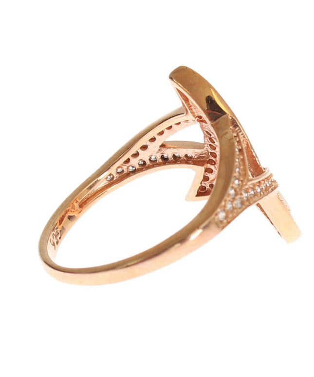 Nialaya Womens Clear CZ Gold 925 Silver Ring