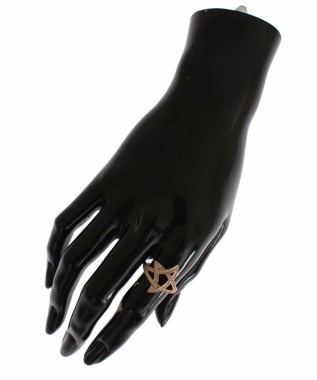 Nialaya Womens Clear CZ Gold 925 Silver Ring