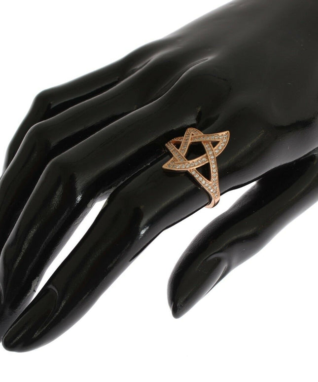 Nialaya Womens Clear CZ Gold 925 Silver Ring