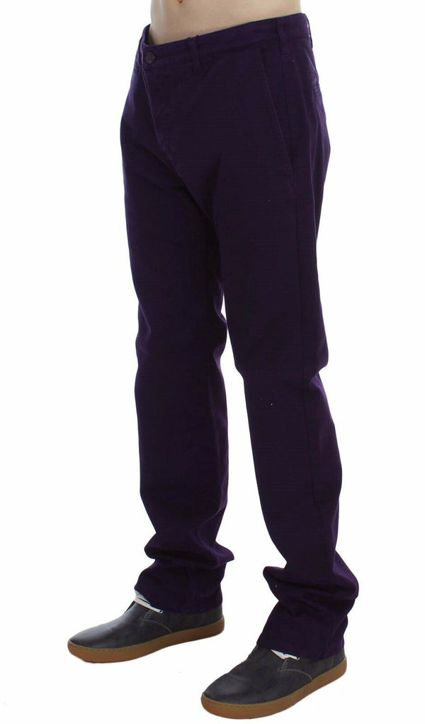 GF Ferre Purple Cotton Stretch Purple FitPants