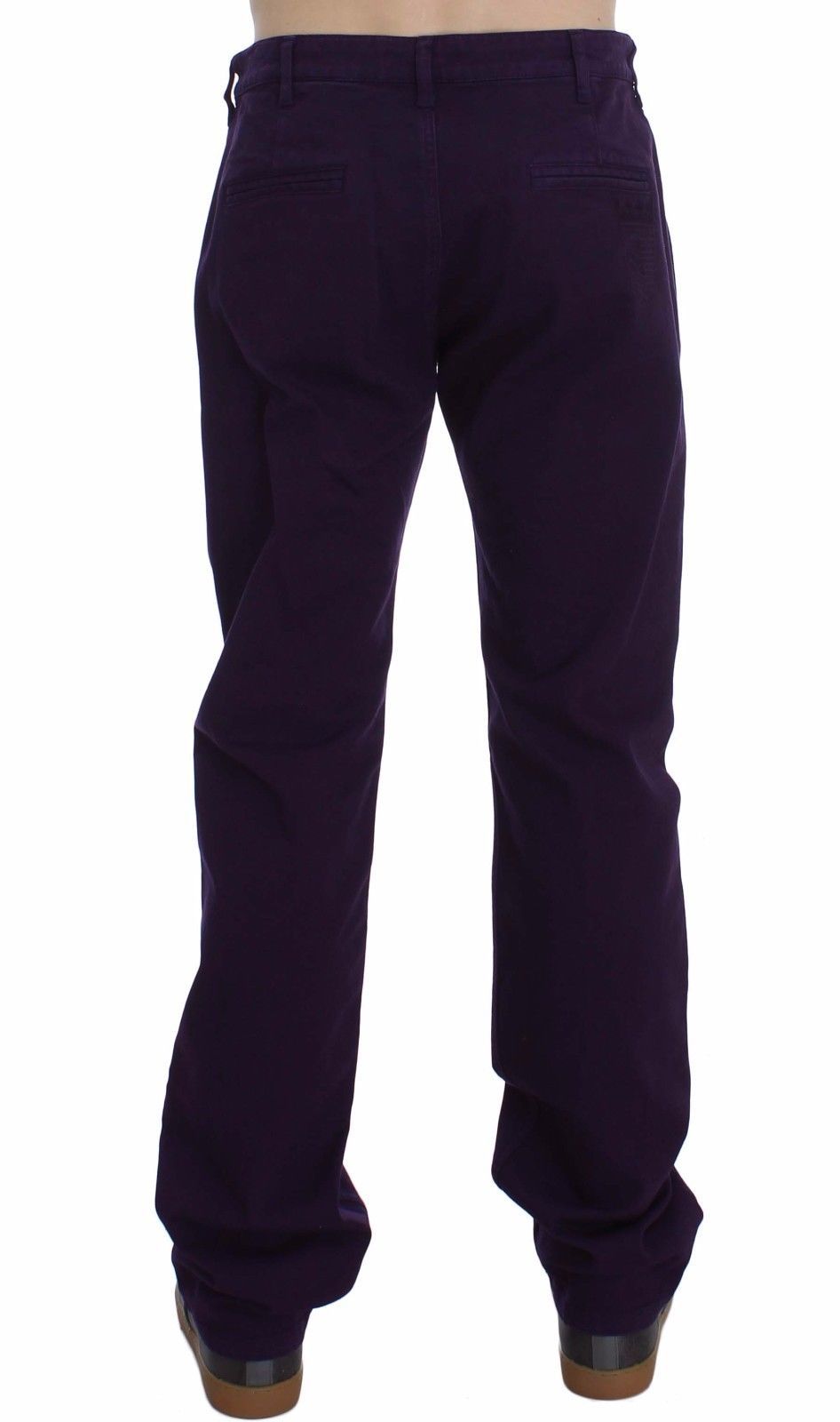 GF Ferre Purple Cotton Stretch Purple Fit  Pants