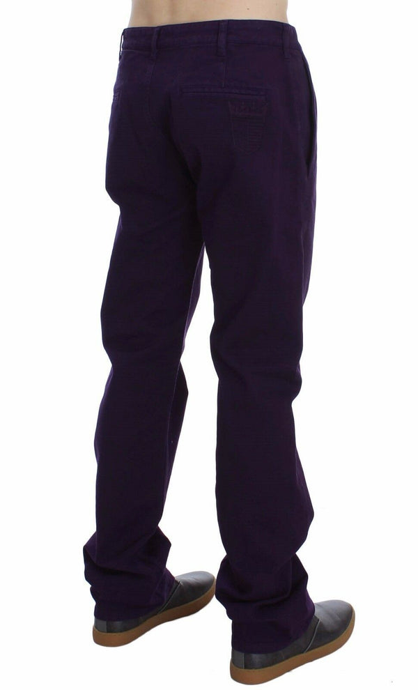GF Ferre Purple Cotton Stretch Purple FitPants