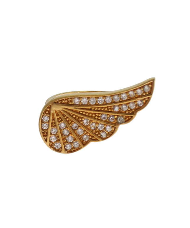 Nialaya Womens Clear CZ Gold 925 Silver Authentic Ring