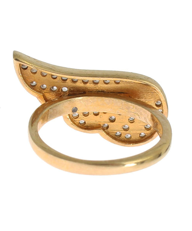 Nialaya Womens Clear CZ Gold 925 Silver Authentic Ring