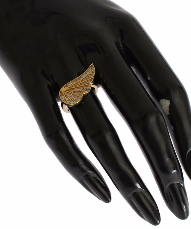 Nialaya Womens Clear CZ Gold 925 Silver Authentic Ring