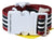 Costume National Black Red Stripe White Logo Buckle Waist Belt