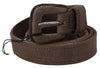 Costume National Brown Leather Logo Buckle Waist Belt