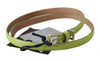 حزام Scervino Street Leather Green Chartreuse Silver Green بمشبك
