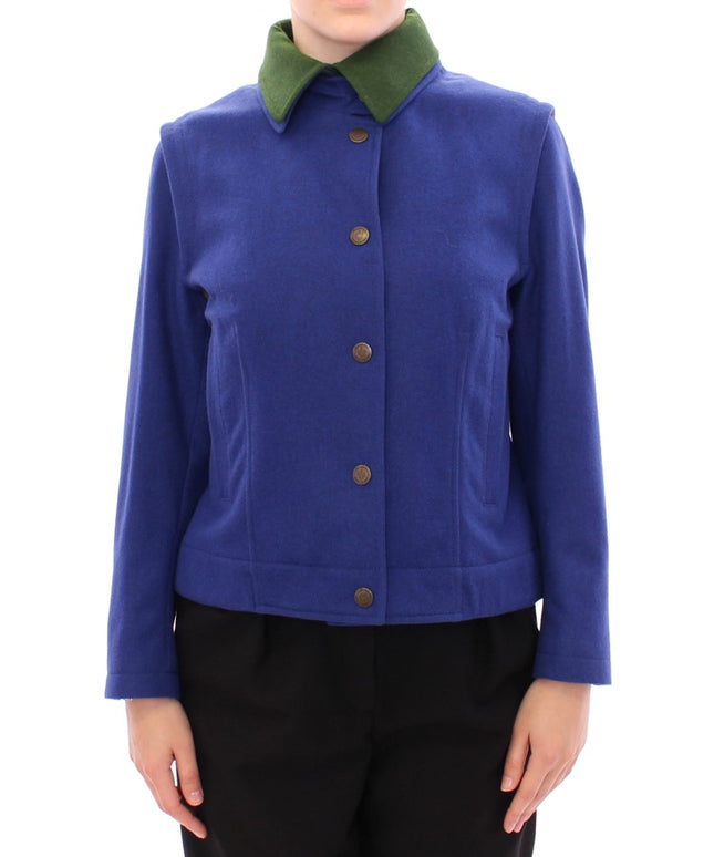 Andrea Incontri Habsburg Blue Green Wool Jacket Coat