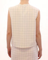 Andrea Incontri White Cotton Checkered Shirt Top