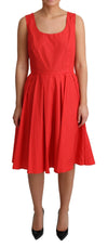 Dolce & Gabbana Red Polka Dotted Cotton A-LineDress