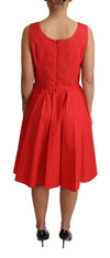 Dolce & Gabbana Red Polka Dotted Cotton A-LineDress