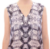 Arzu Kaprol Gray Blue Silk Sleeveless Top Shirt Blouse