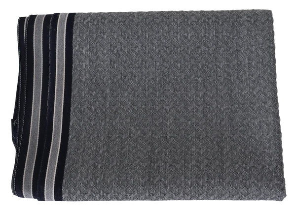 Missoni Gray Stripes Pattern 100% Wool Unisex Neck Wrap Scarf
